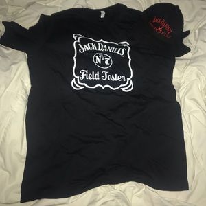 JACK DANIEL'S FIELD TESTER T SHIRT Old No. 7 XL & Tennessee Whiskey Fire Cap NEW